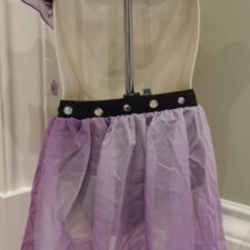 Shades of purple crop top and skirt with crossover scarf detail