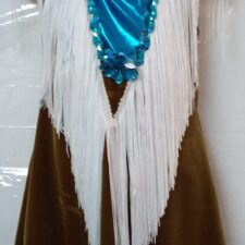 Pocahontas/Native American velvet skirted biketard with fringe