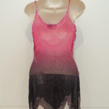 Pink and purple dip dyed silk dress with sequins