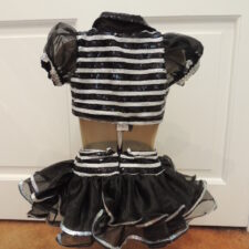 Black and white sparkle stripe cropped jacket and skirt