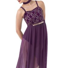 Aubergine lyrical with embroidered bodice