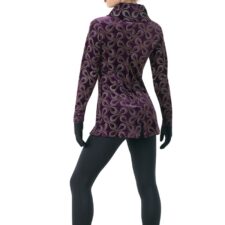 Unitard with black and purple paisley jacket and hat