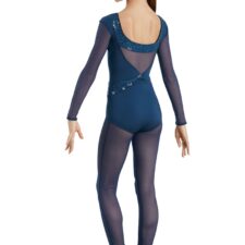 Black Cherry catsuit with mesh sleeves and legs