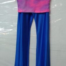 Pink and blue tie dye top and trousers