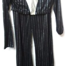 Black and silver pinstripe top and trousers
