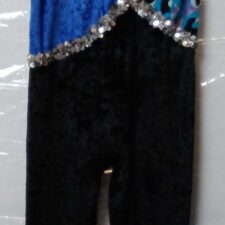 Black, blue and leopard print velvet catsuit