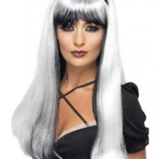Silver over black wig