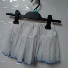 White skirt blue trim