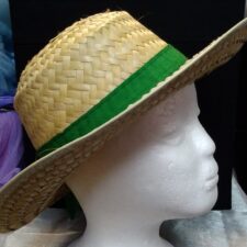 Straw hat with green band
