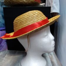 Straw hat with red band