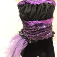 Black and purple sequin biketard with side bustle