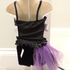 Black and purple sequin biketard with side bustle