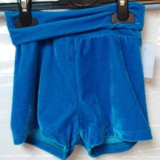 Turquoise velvet dance shorts