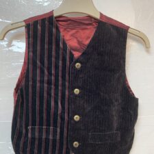 Black and red velvet striped waistcoat