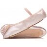 Pink satin ballet shoes, full sole