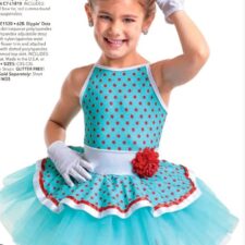 Turquoise and red spotty tutu and hat