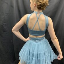 Blue Stone crop top and chiffon skirt