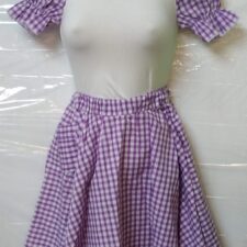 Purple and white gingham leotard and skirt