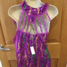 Magenta sequin dress with feather detail