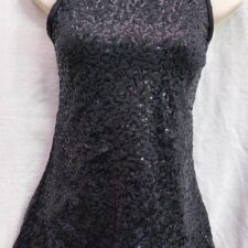 Black sequin dress with high neck (undergarments not included)