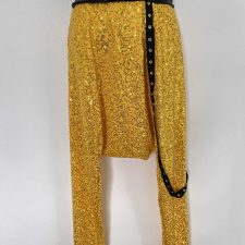 Yellow sequin hip hop trousers