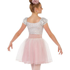 Grey, white and dusty rose tutu with lace bodice