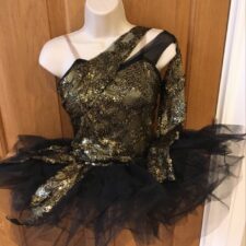 Black and gold sequin tutu with one sleeve