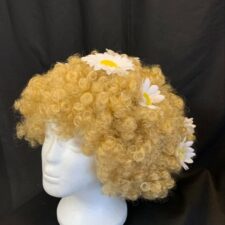 Blonde afro with daisies