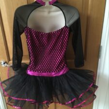 Pink and black long sleeve tutu with sequin flowers