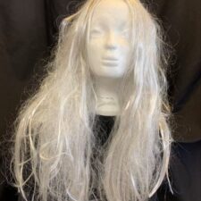 Grey straight long wig