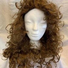Long brown curly wig