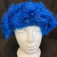 Bright blue afro wig
