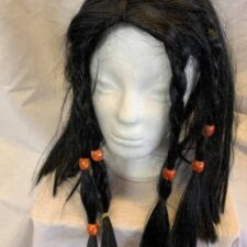 Black wig with beads
