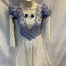 Periwinkle and ivory character skirted leotard