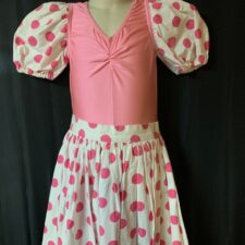 Pink and white spotty leotard and skirt
