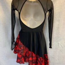 Black and red Spanish skirted leotard with ruffle