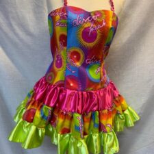 Disco Freak dress with satin ruffle hem