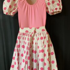 Pink and white spotty leotard and skirt