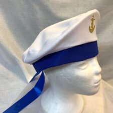 Blue and white sailor cap