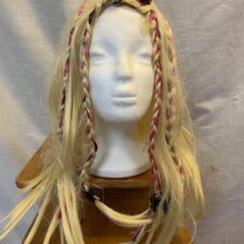 Blonde long wig with multi colour plaits