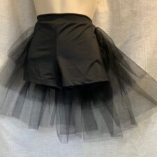 Black shorts with attached net bustle