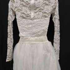 White lace leotard and matching balloon skirt