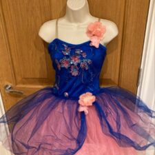Royal blue and pink tutu with flowers