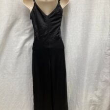 Black lycra all in one with sequin neckline