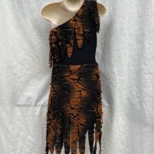 Black and brown leotard with waist scarf
