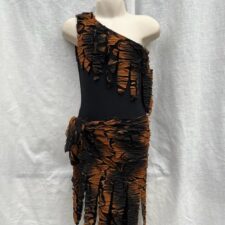 Black and brown leotard with waist scarf