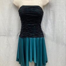 Teal and black lace dance dress