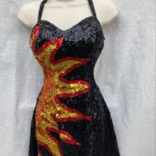 Black and starburst sequin dress