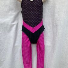 Pink and black spotty leotard and leggings