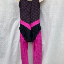 Pink and black spotty leotard and leggings